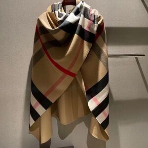 Burberry Tan and Black Checkered Cape